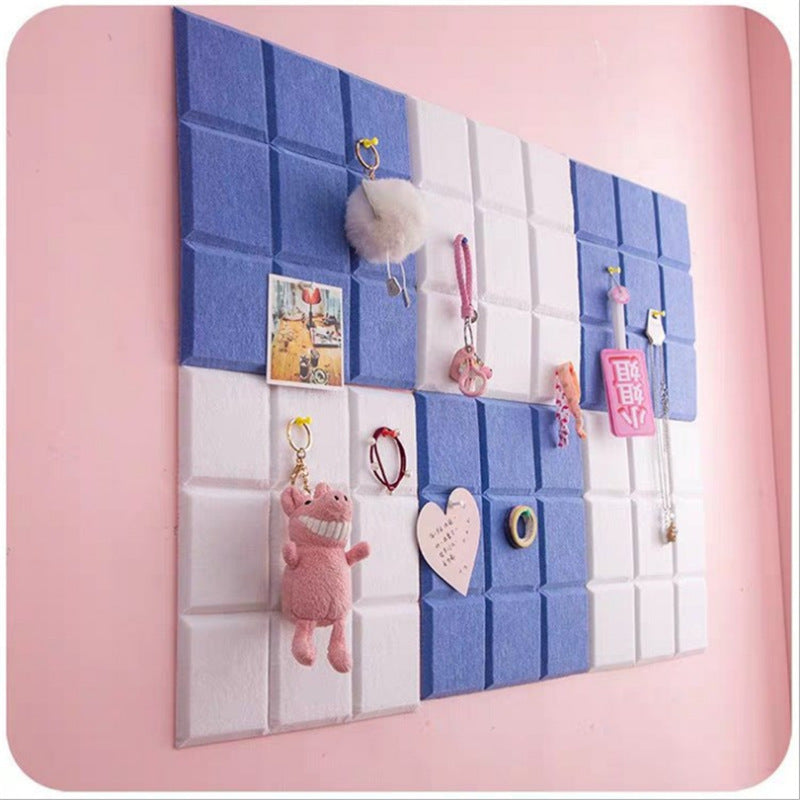 Felt Sound-Absorbing Board Wall Decoration Creative Jiugongge Felt Wall Stickers DIY Puzzle Background Photo Wall Message Board