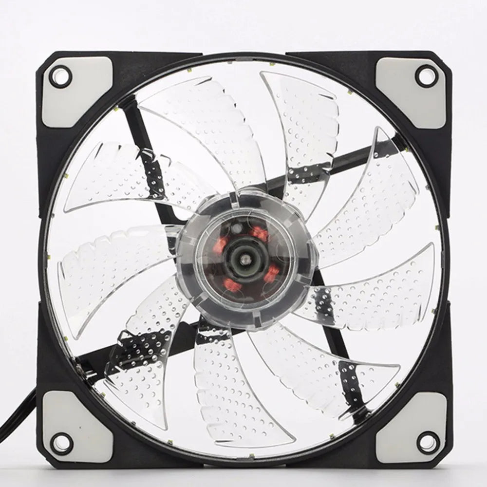 120mm LED Ultra Silent Computer PC Case Fan 15 LEDs 12V With Rubber Quiet Molex Connector Easy Installed Fan High Quality!