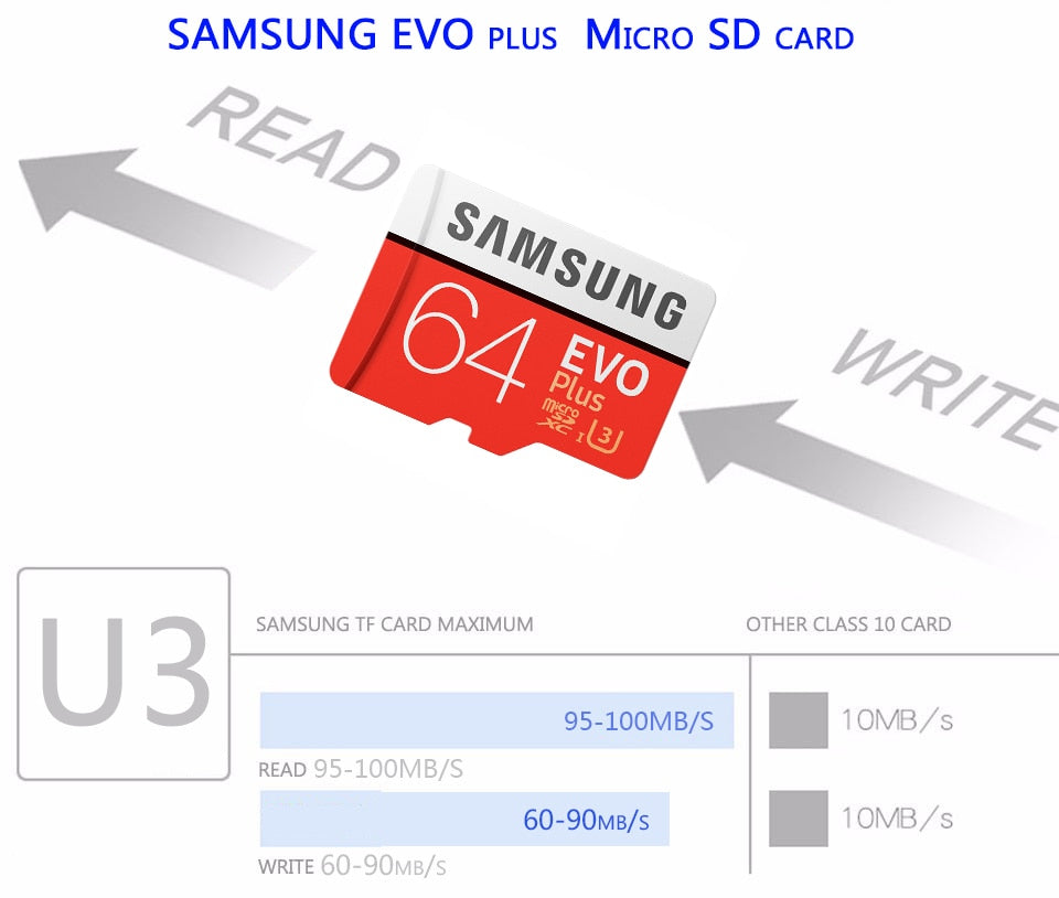 SAMSUNG EVO+ Micro SD 32G SDHC 80mb/s Grade Class10 Memory Card C10 UHS-I TF/SD Cards Trans Flash SDXC 64GB 128GB