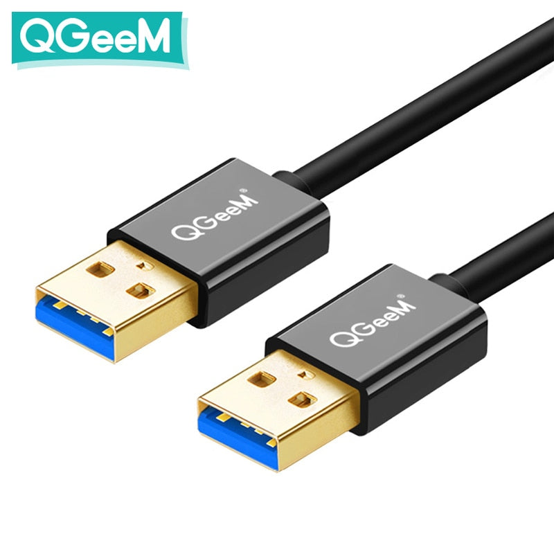 QGeeM USB 3.0 cable Super Speed USB 3.0 A Male to Male USB Extension Cable for Radiator Hard Disk USB 3.0 Data Cable Extender