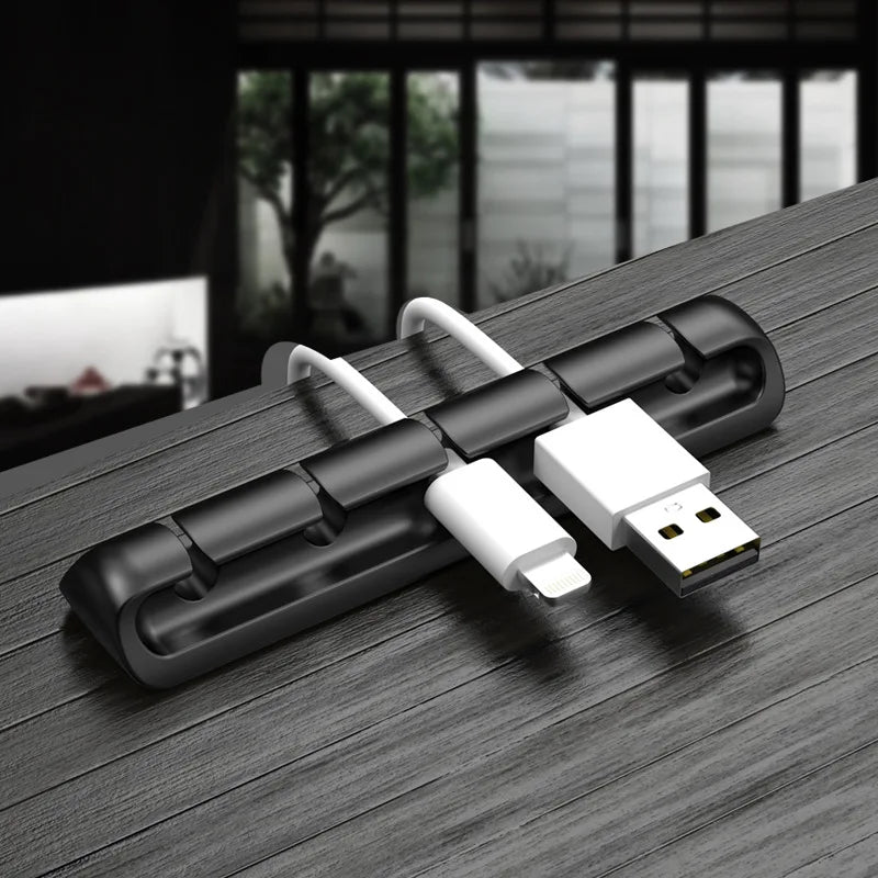 Desktop Cord Manager Data Cable Fixed Buckle Charging USB Cable Wrapper Device Wire Winder Earphone Cable Hub