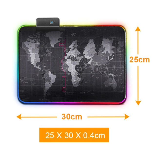 Gaming Mouse Pad Computer Mousepad Large Mouse Pad Gamer RGB World Map Big Mouse Carpet PC Desk RGB Mat